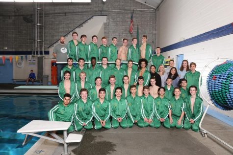 The Shorecrest Boy’s Swim and Dive team poses for their team photo, after an unusually successful year. 