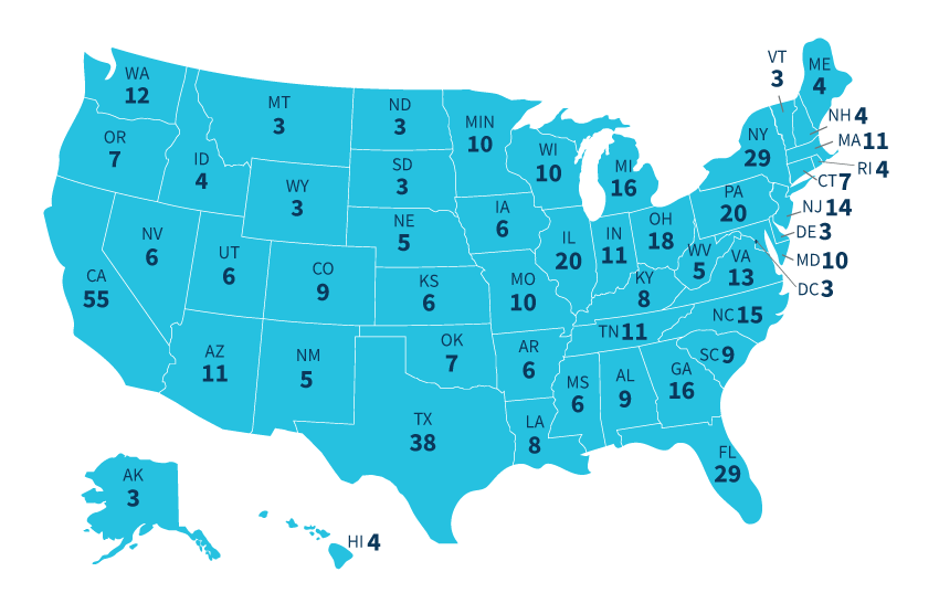 The Electoral College map for the Nov. 3 Election.